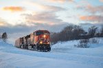 CN 5758 leads 402 at dusk